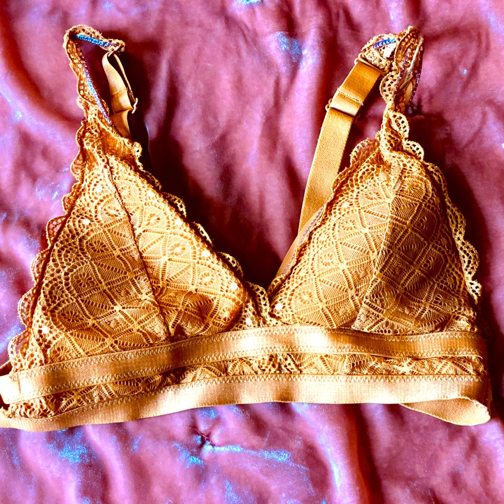 Mustard/gold bralette with padding. Size XS